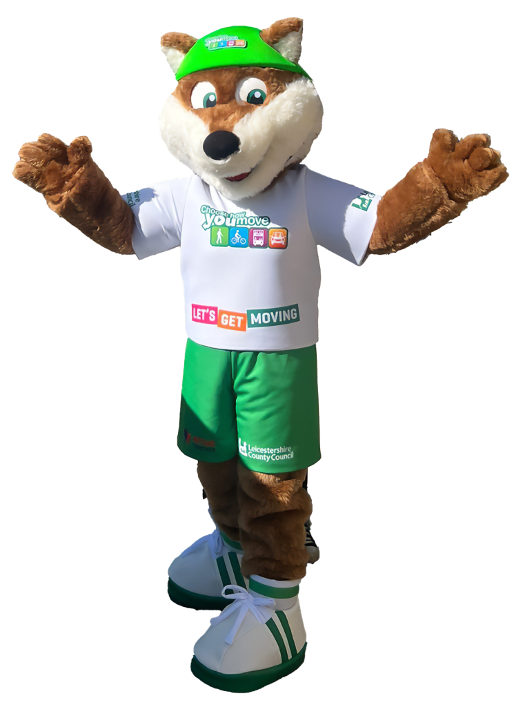 Theo the Fox mascot transparent