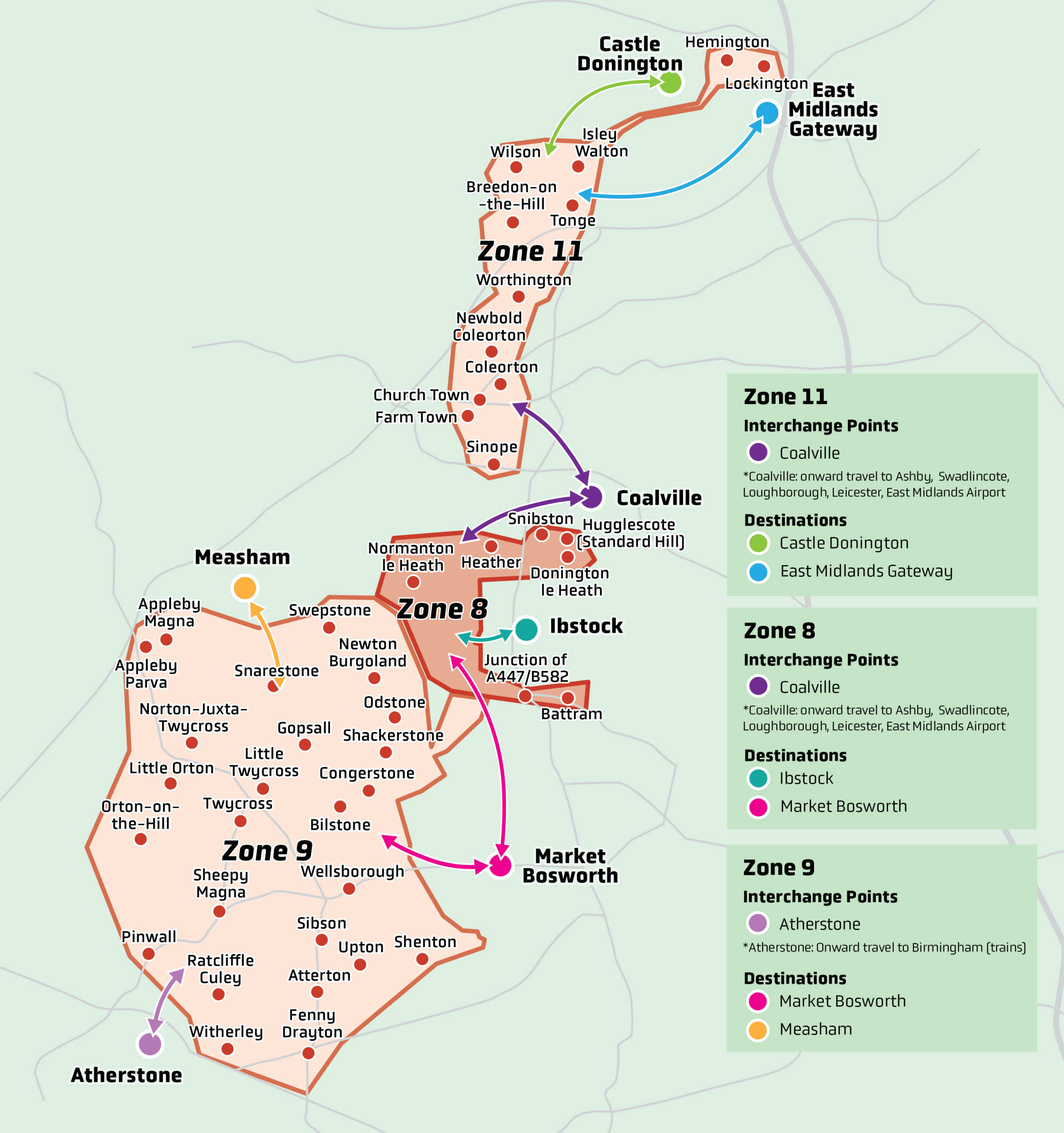 NW Leicestershire FoxConnect zone map
