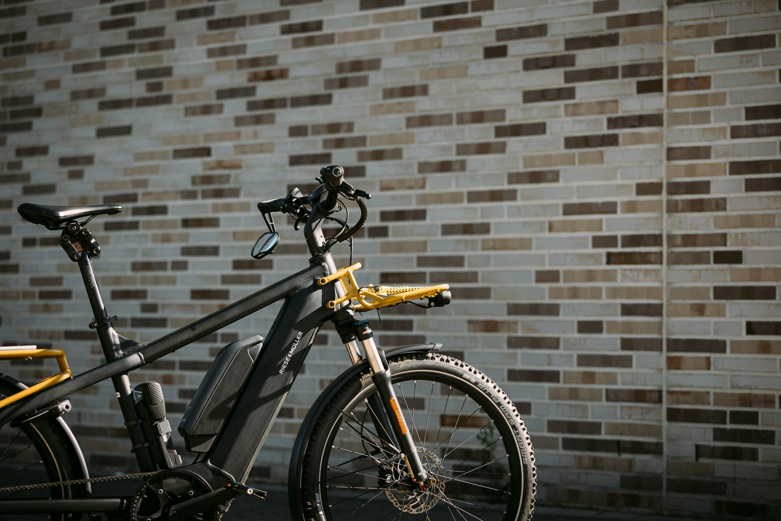a bike in front of a brick wall as an example of acceptable bikes for the Leicestershire Bike Bank