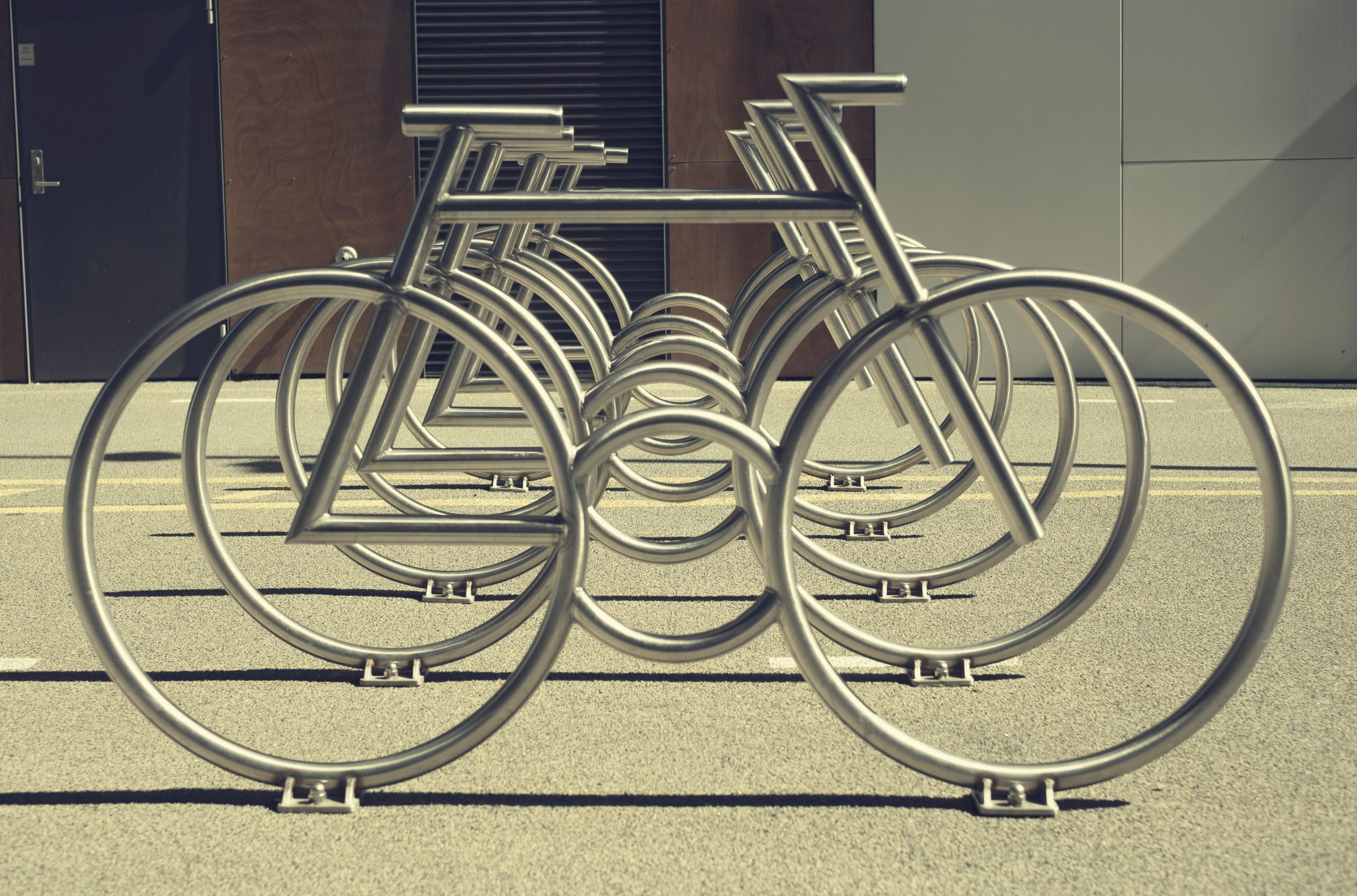 bike-shaped bike rack for bike donation scheme