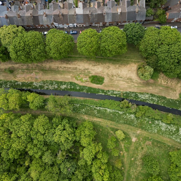 An aerial view of Saffron Brook in Leicester, Leicestershire, UK An aerial view of Saffron Brook in Leicester, Leicestershire, UK