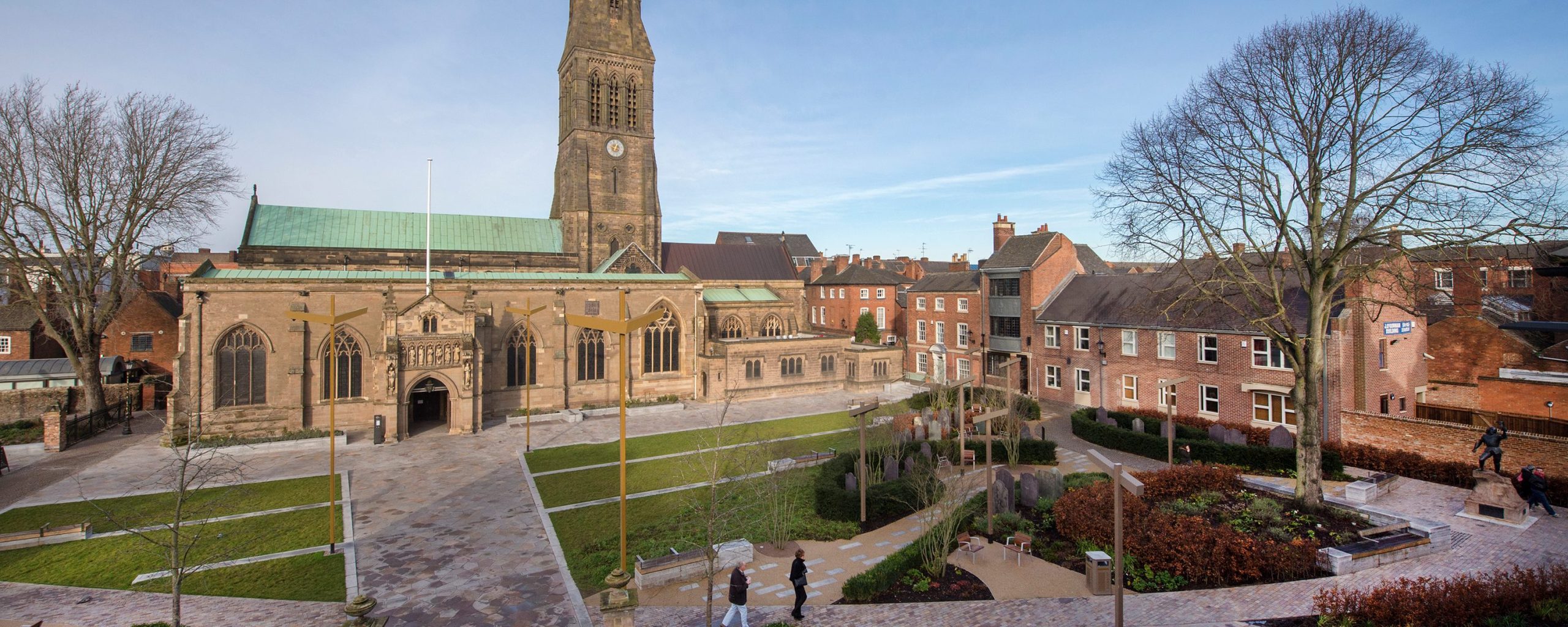 View of Cathedral Gardens in Leicester.