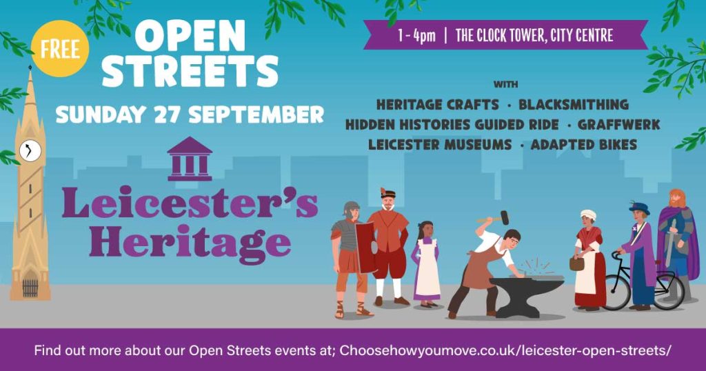 colourful poster promoting the Open Streets Heritage event