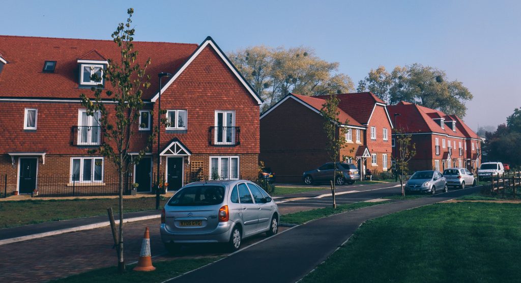 Cars parked in a suburban housing estate in the UK