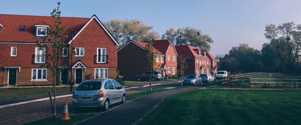Cars parked in a suburban housing estate in the UK