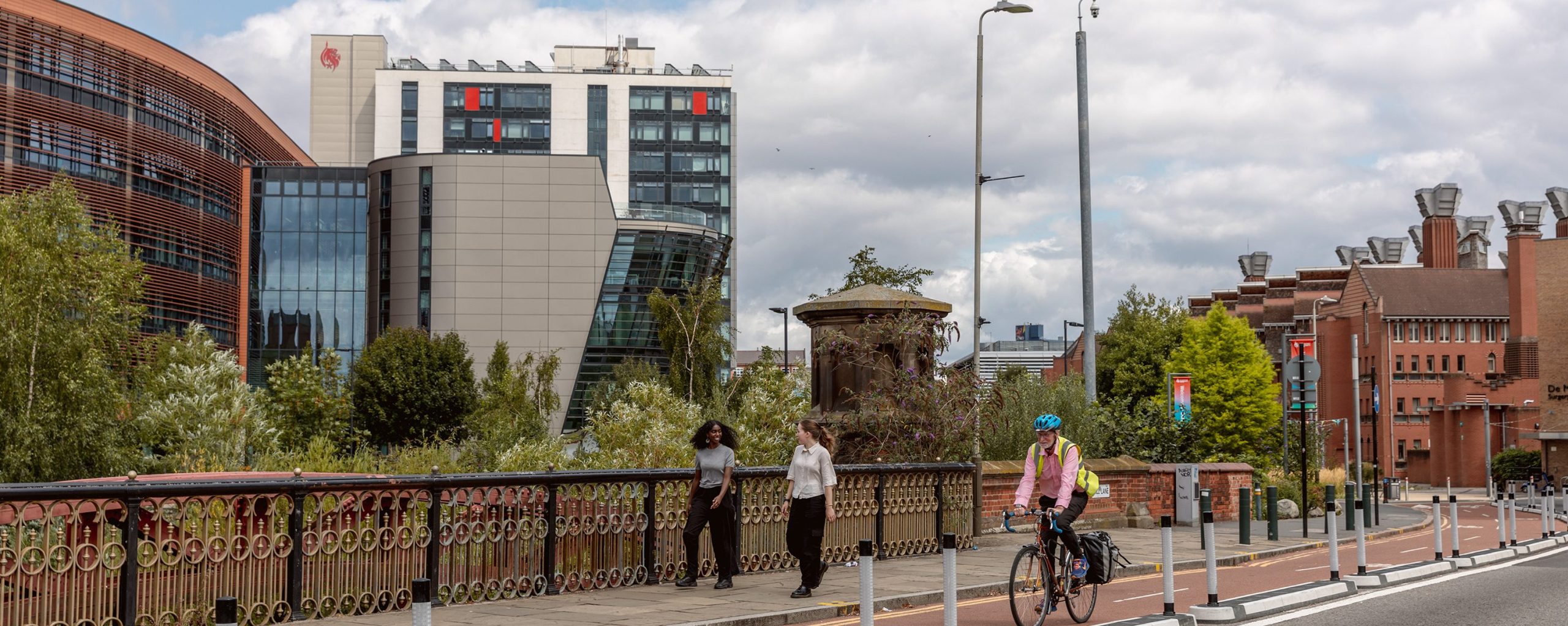 People getting around Leicester by walking and cycling.