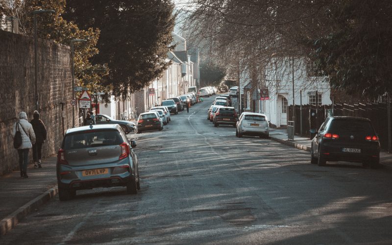 parked cars on a street